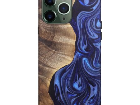 iPhone 13 Pro Max Wood+Resin Live Edge Phone Case - Cedric (Blue, 682487) For Cheap