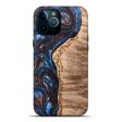 iPhone 12 Pro Max Wood+Resin Live Edge Phone Case - Lloyd (Teal & Gold, 682208) on Sale