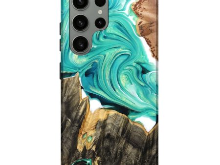 Galaxy S23 Ultra Wood+Resin Live Edge Phone Case - Antoinette (Green, 678226) Online Hot Sale