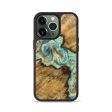 iPhone 13 Pro Wood+Resin Phone Case - Alexis (Teal & Gold, 678479) Sale