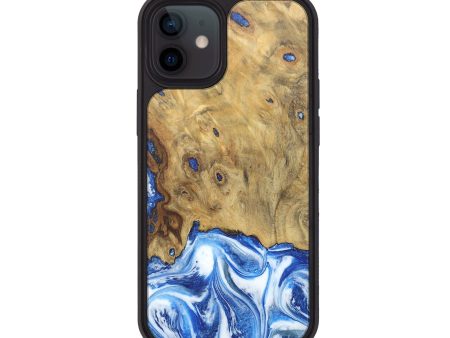 iPhone 12 Wood+Resin Phone Case - Edwin (Blue, 682230) Online now