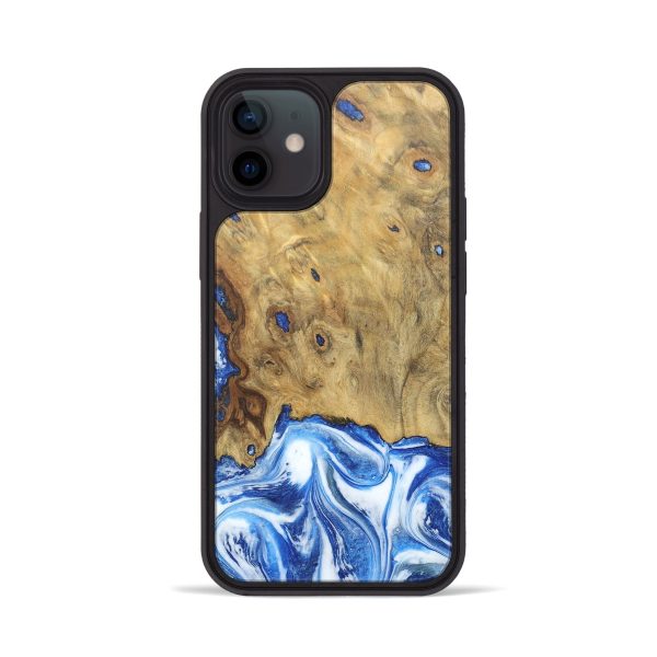 iPhone 12 Wood+Resin Phone Case - Edwin (Blue, 682230) Online now