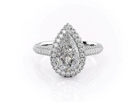 The Kylie Set With A 4.5 Carat Pear Moissanite Cheap