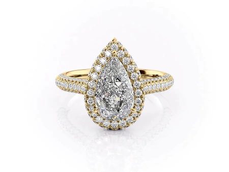 The Kylie Set With A 3 Carat Pear Moissanite Sale