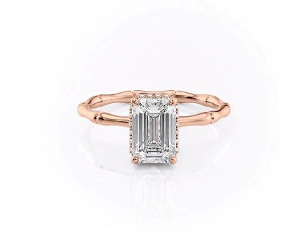 The Eve Set With A 2 Carat Emerald Moissanite on Sale